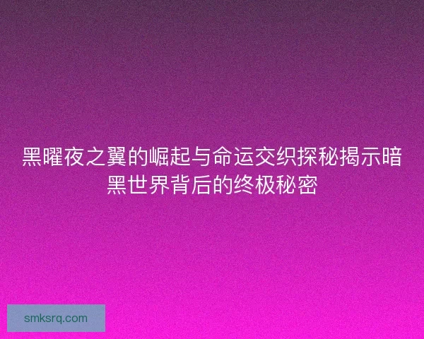 黑曜夜之翼的崛起与命运交织探秘揭示暗黑世界背后的终极秘密